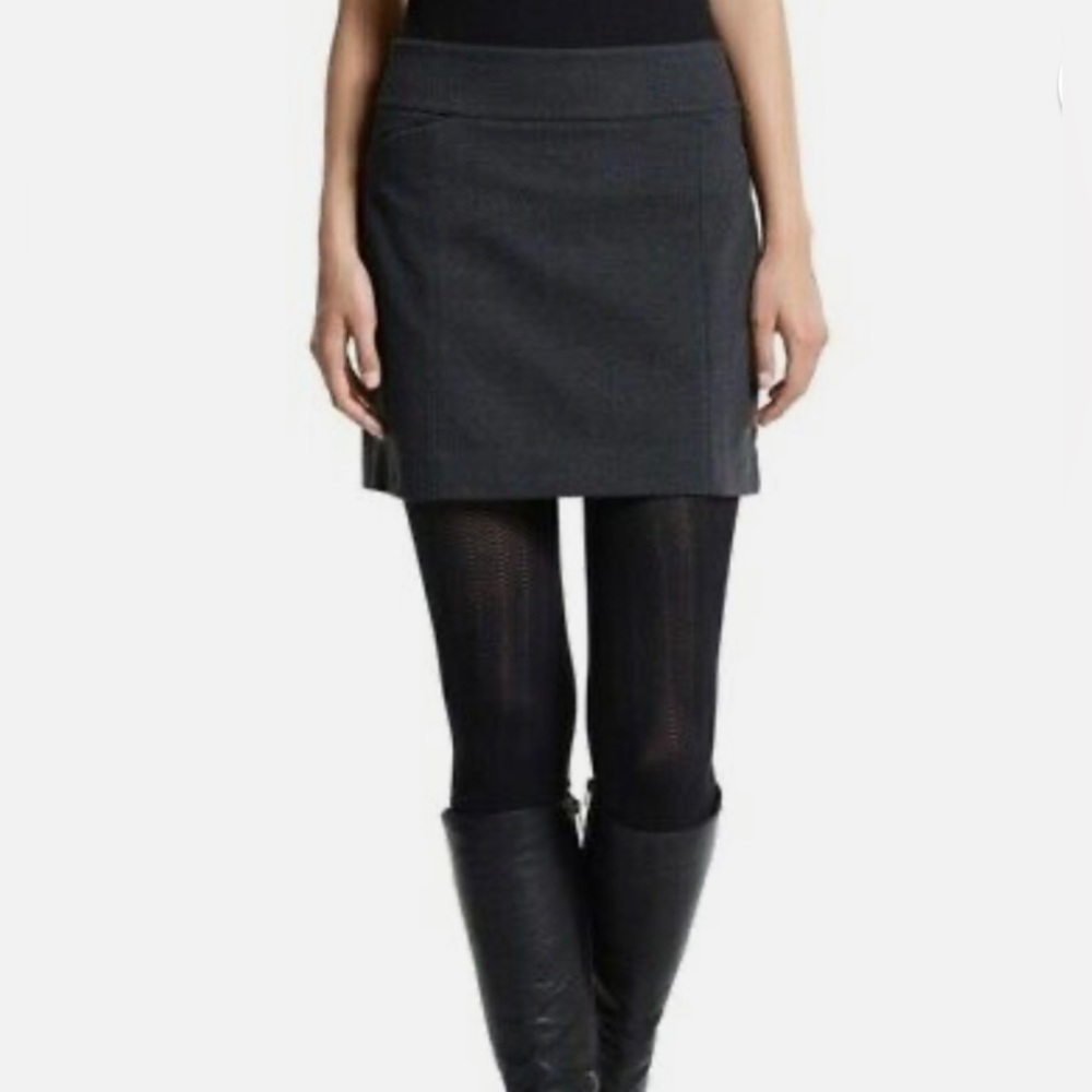 White House Black Market Charcoal Gray Poly Mini Skirt SZ Small